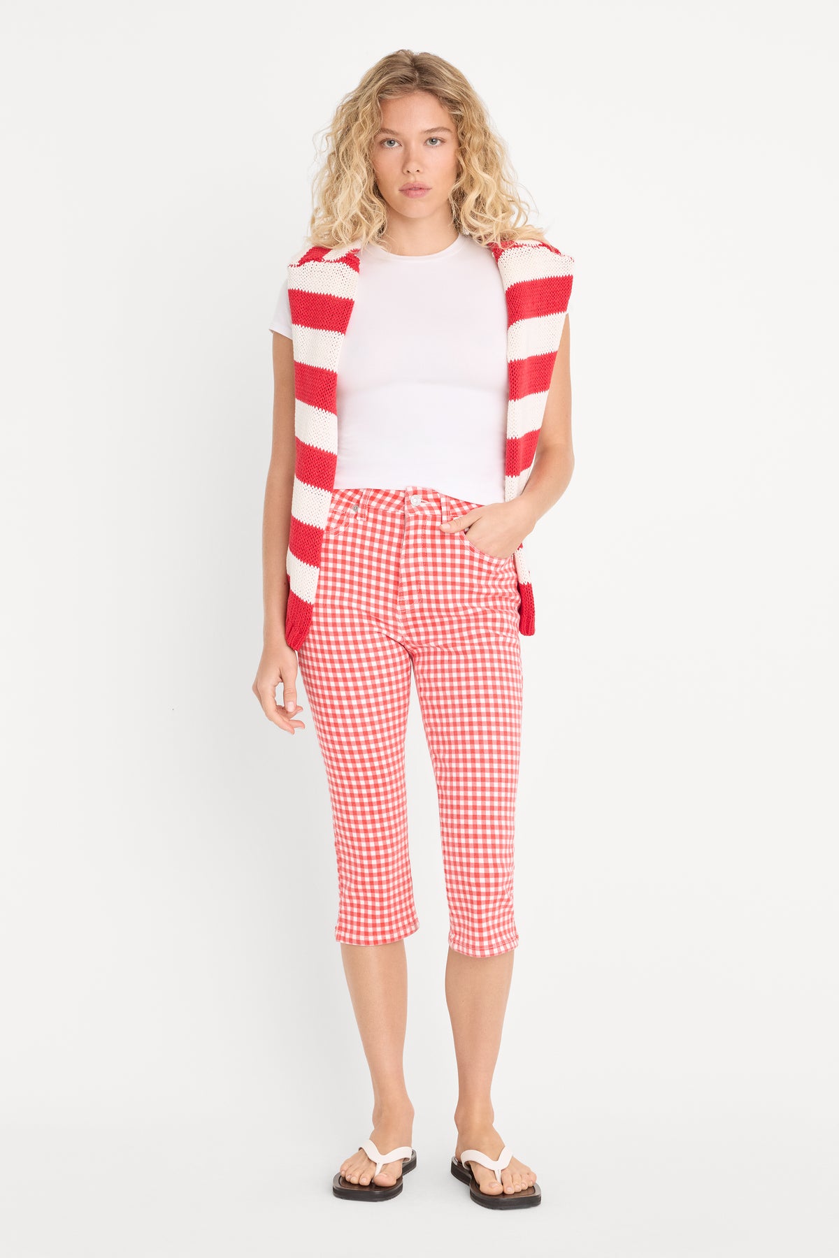 GOOD LEGS CAPRI | POP GINGHAM LARGE-1 | GOOD AMERICAN | MODEL_A