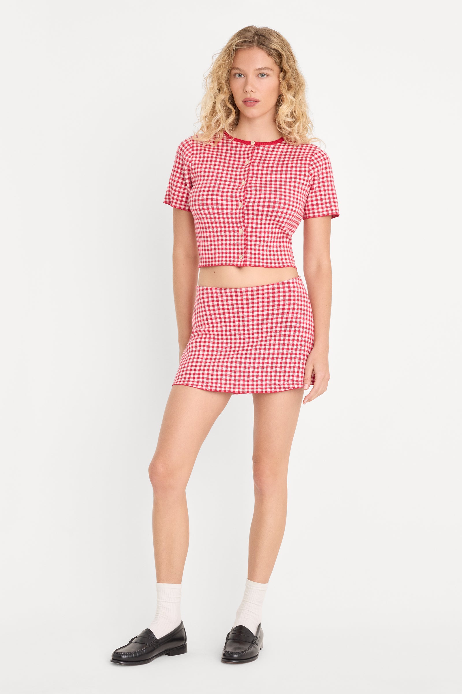 THE KEEPSAKE CARDIGAN | CHERRY GINGHAM