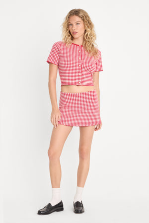 THE KEEPSAKE SKORT | CHERRY GINGHAM