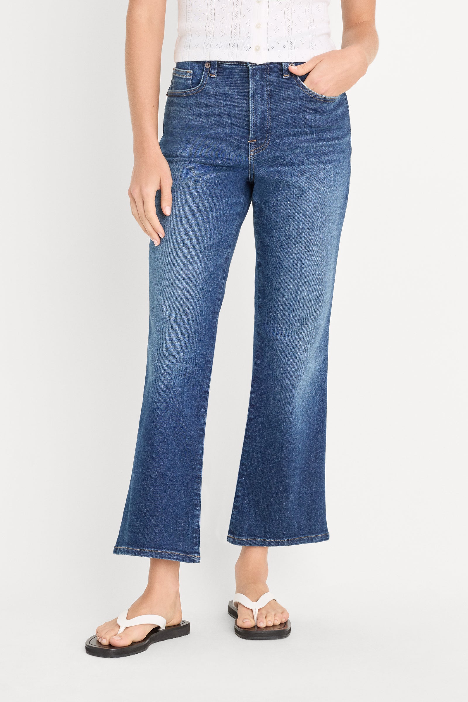 GOOD LEGS CROP MINI BOOT JEANS | INDIGO1230