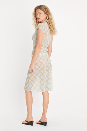 THE MESH MIDI SKIRT | SUMMER PLAID HONEY