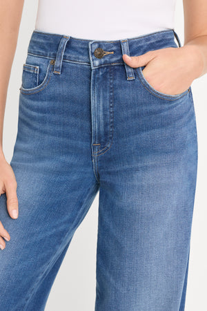 SOFT TECH GOOD PETITE PALAZZO JEANS | INDIGO1233