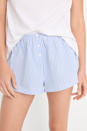 THE SEERSUCKER PULL ON SHORT | BLUE STRIPE