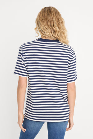 THE OVERSIZED TEE | CLEAN STRIPE HORIZON INK