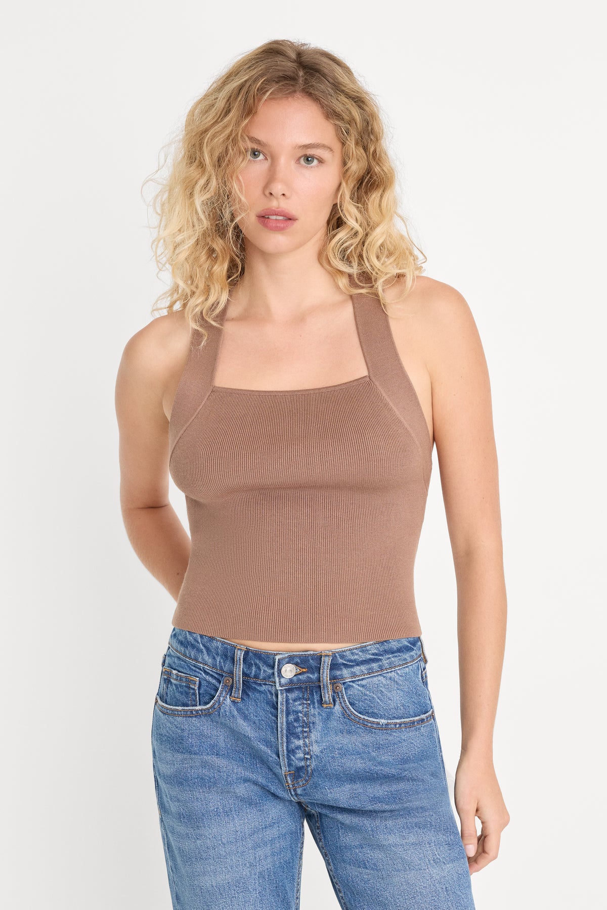 THE RIB STRAPPY TANK | HEARTH-1 | GOOD AMERICAN | MODEL_A