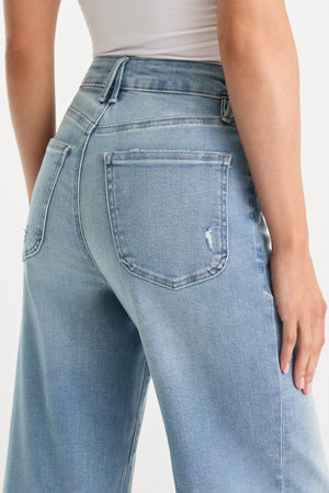 SOFT TECH GOOD WAIST PALAZZO CROPPED JEANS | INDIGO1225