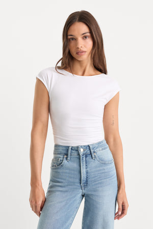 THE OPEN BACK BODYSUIT | WHITE001