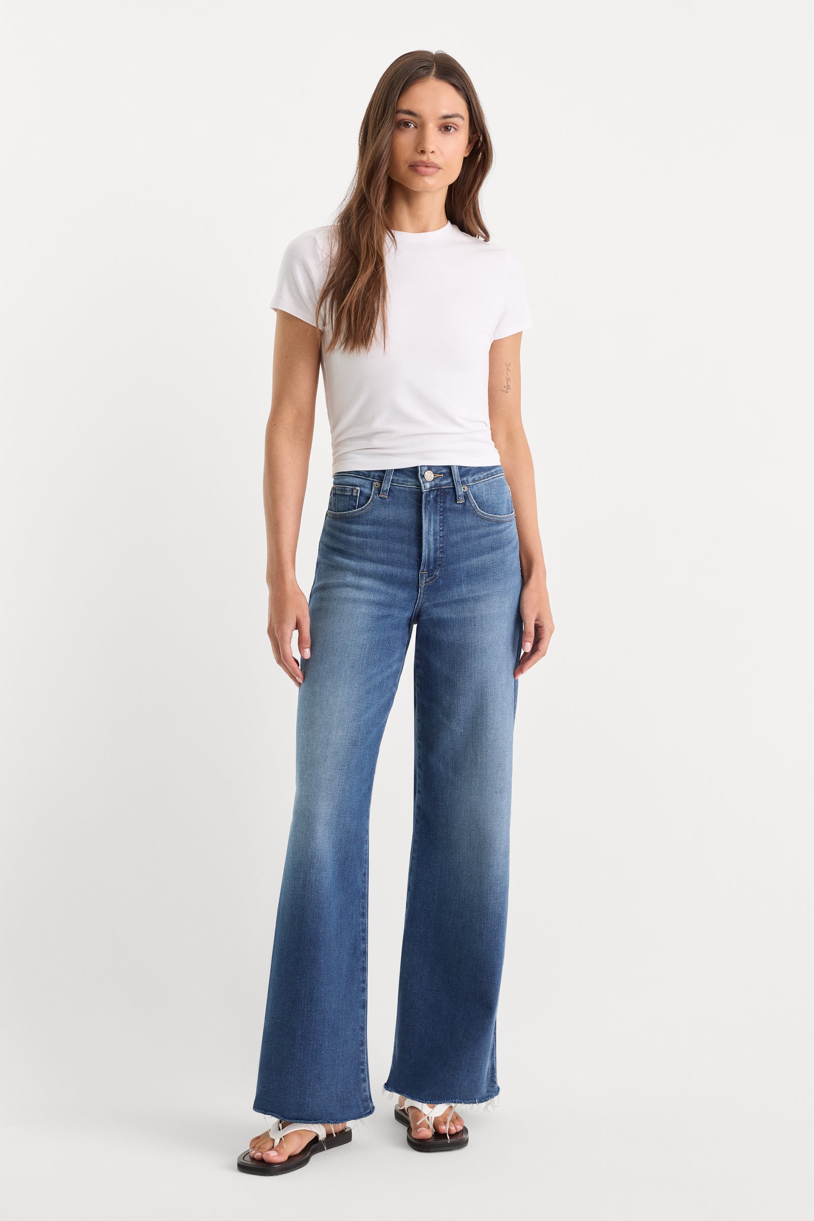 SOFT TECH GOOD WAIST PALAZZO ANKLE JEANS | INDIGO1233