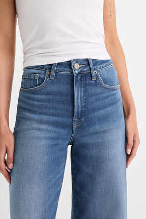 SOFT TECH GOOD WAIST PALAZZO ANKLE JEANS | INDIGO1233