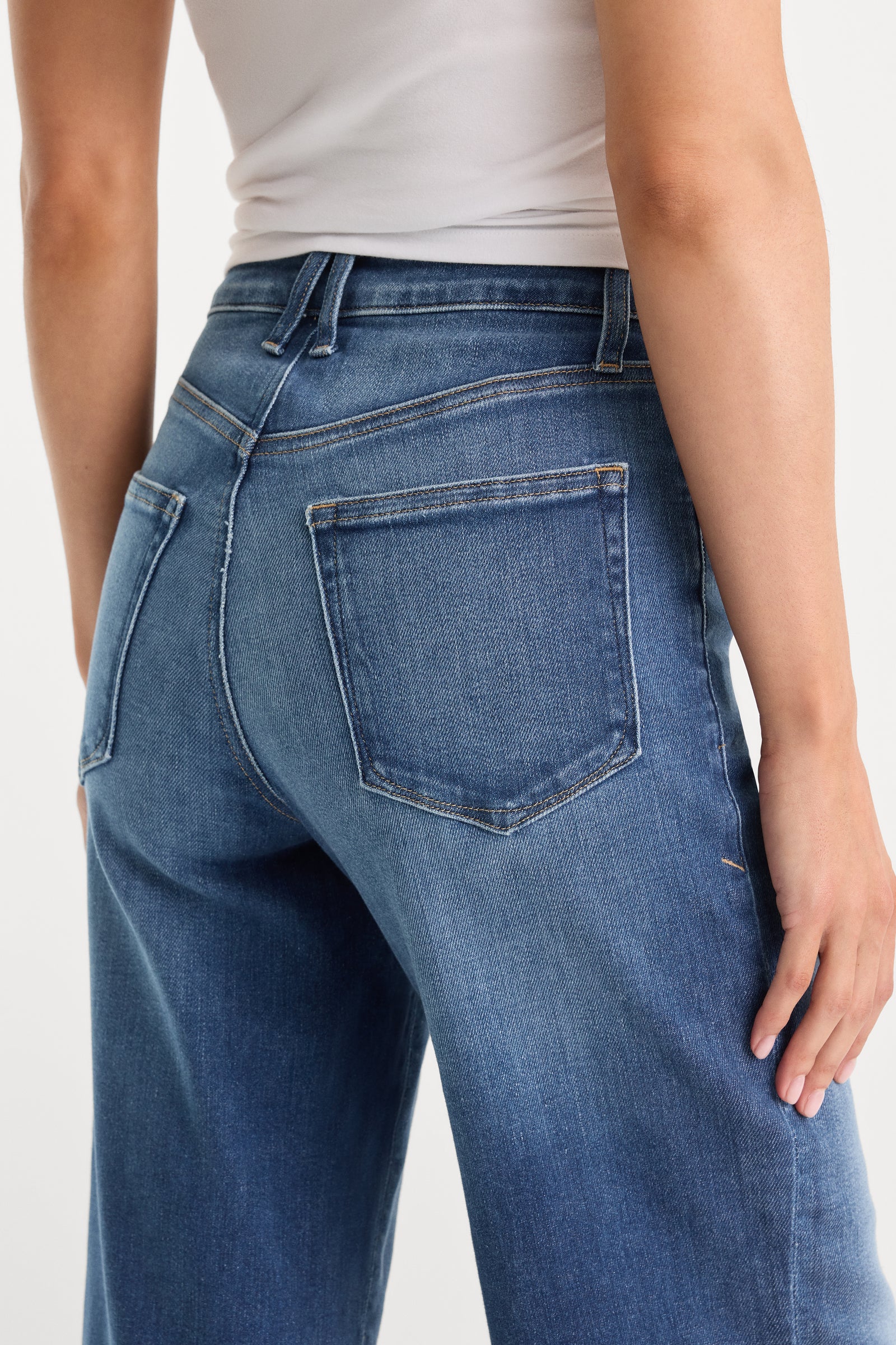 SOFT TECH GOOD WAIST PALAZZO ANKLE JEANS | INDIGO1233