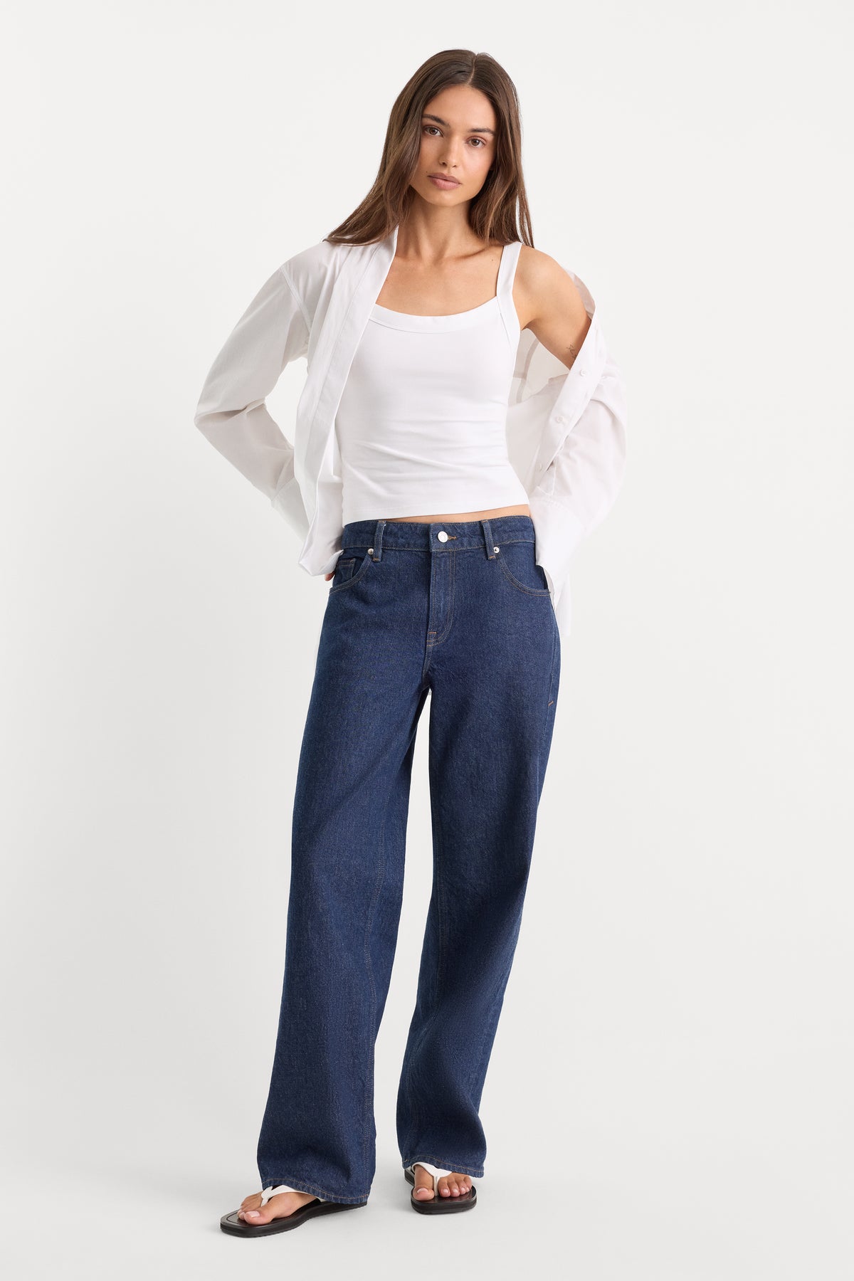 LOW RELAXED STRAIGHT JEANS | RINSE-1 | GOOD AMERICAN | MODEL_A