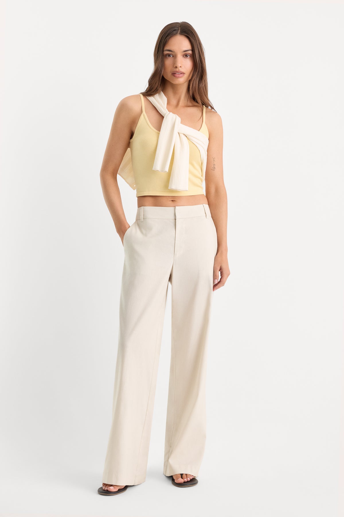 THE WIDE LEG LINEN TROUSER | LINO-1 | GOOD AMERICAN | MODEL_A