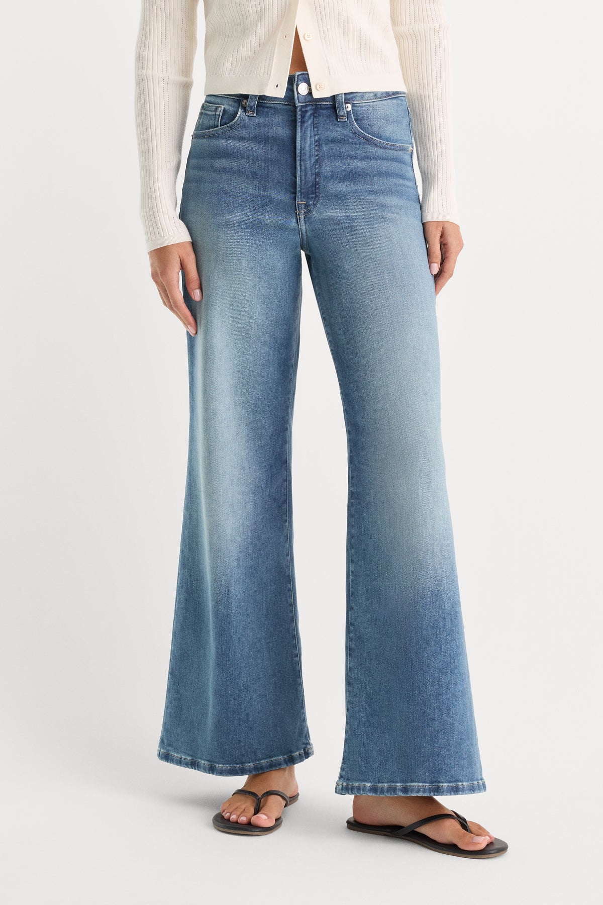 SOFT TECH GOOD WAIST PALAZZO ANKLE JEANS | INDIGO1238