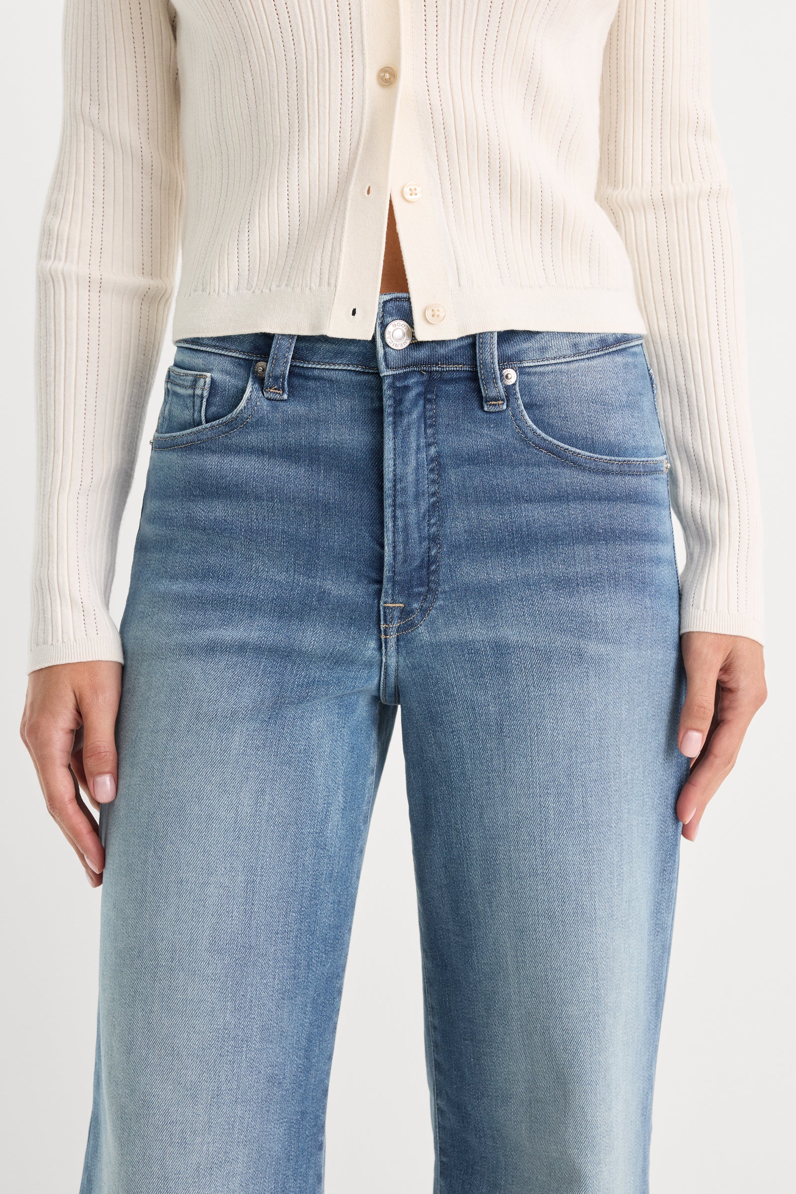 SOFT TECH GOOD WAIST PALAZZO ANKLE JEANS | INDIGO1238