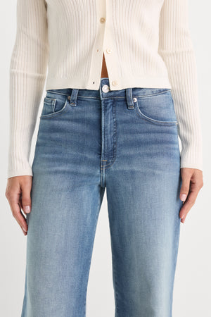 SOFT TECH GOOD WAIST PALAZZO ANKLE JEANS | INDIGO1238