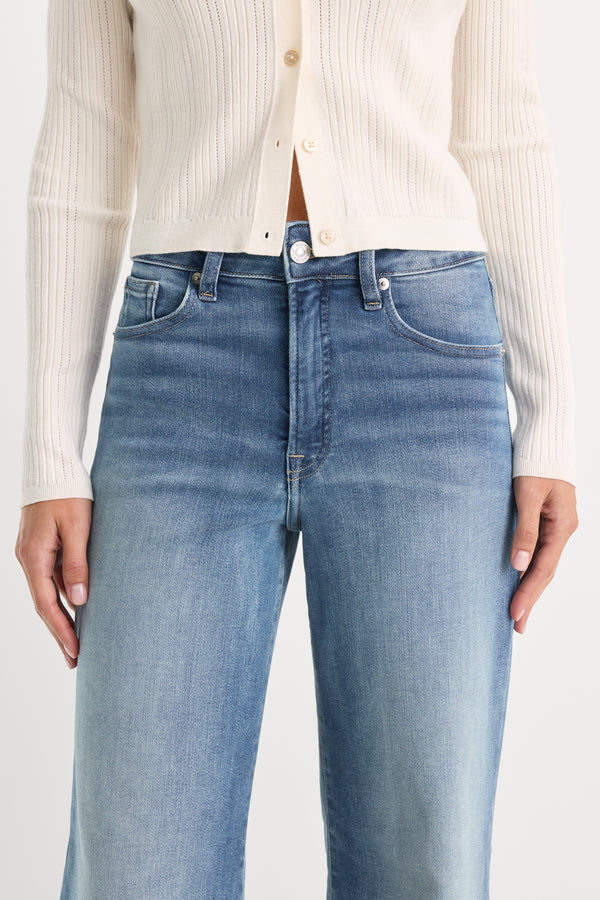 SOFT TECH GOOD WAIST PALAZZO ANKLE JEANS | INDIGO1238
