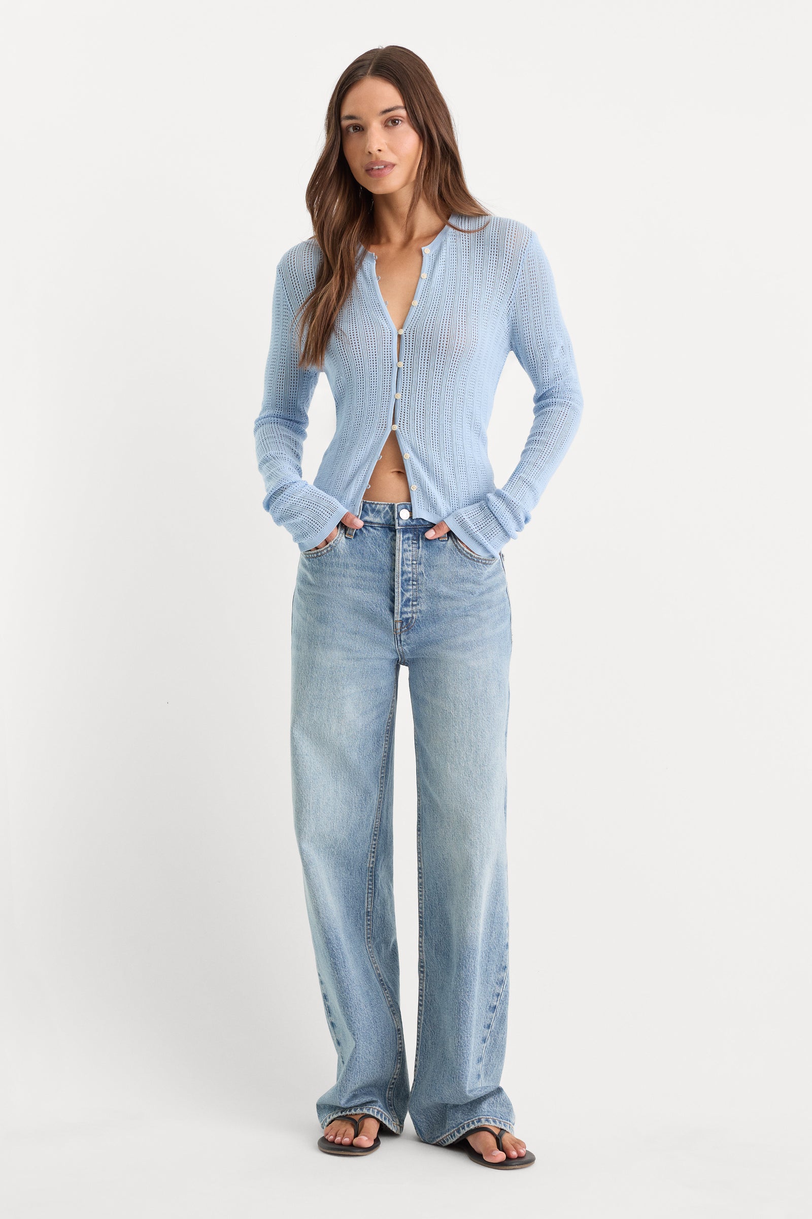 THE OPEN KNIT CARDIGAN | MORNING SKY