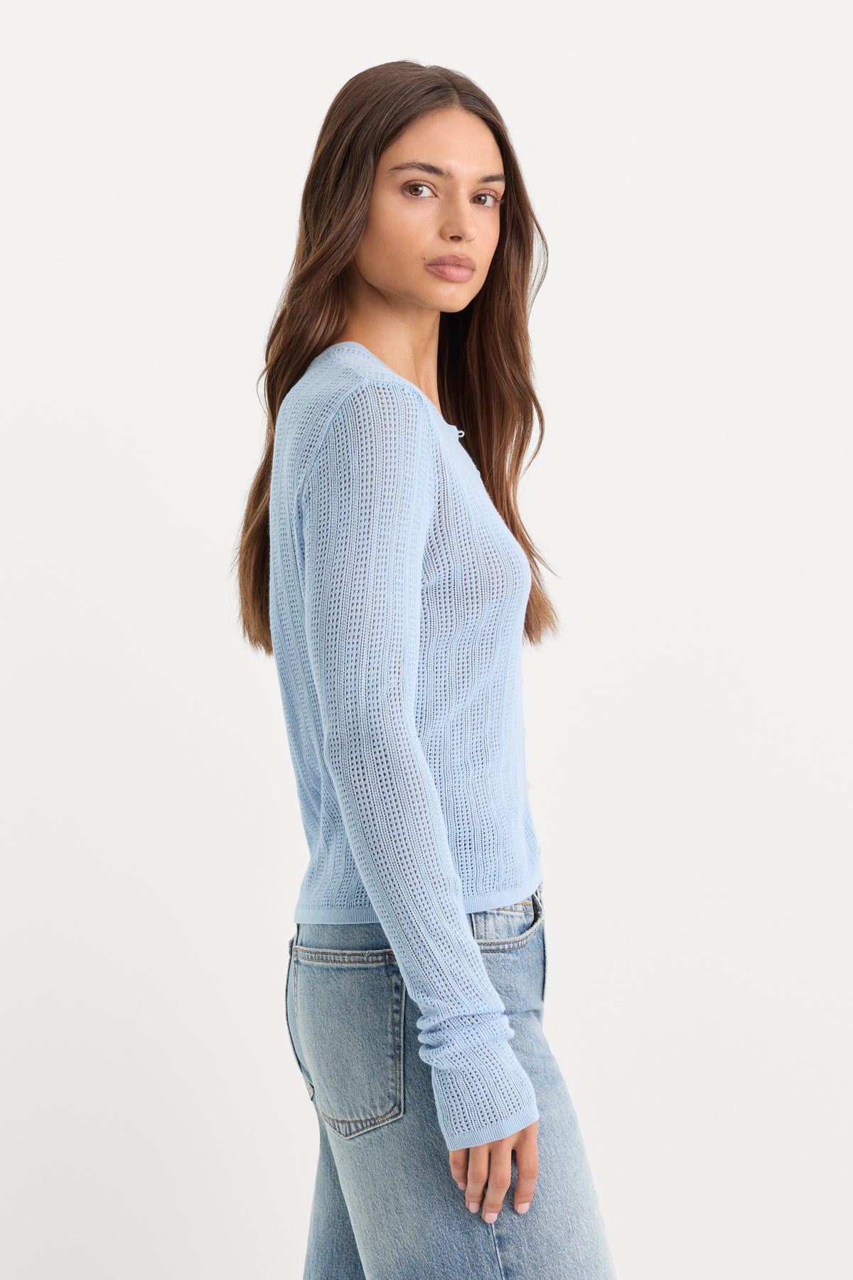 THE OPEN KNIT CARDIGAN | MORNING SKY