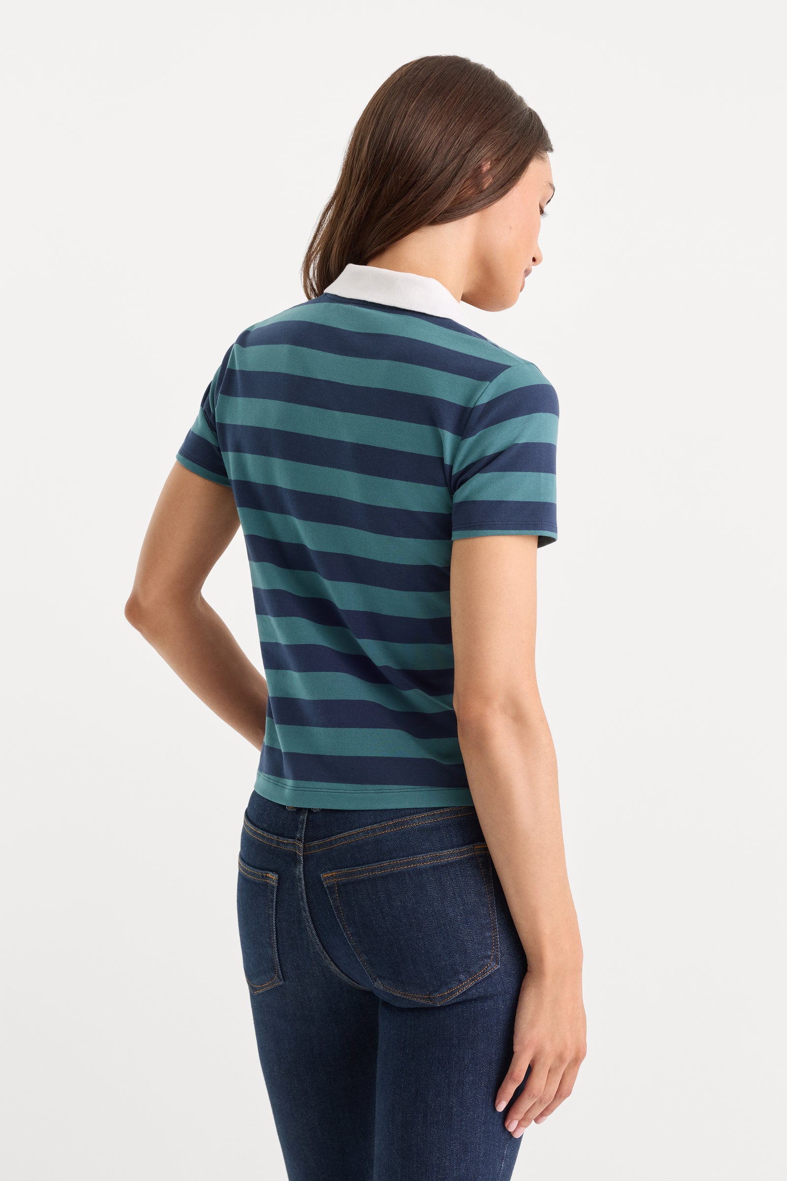 THE EASY POLO | SUMMER STRIPE TEAL