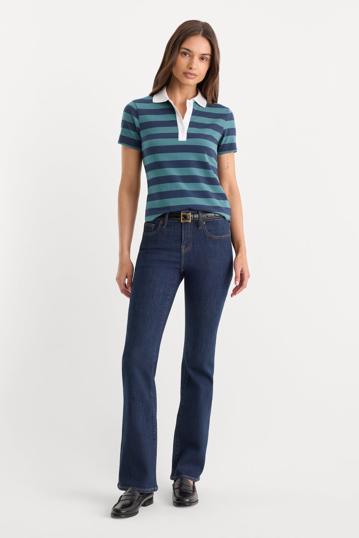 GOOD LOW RISE BOOTCUT JEANS | INDIGO1231-1 | GOOD AMERICAN | MODEL_A