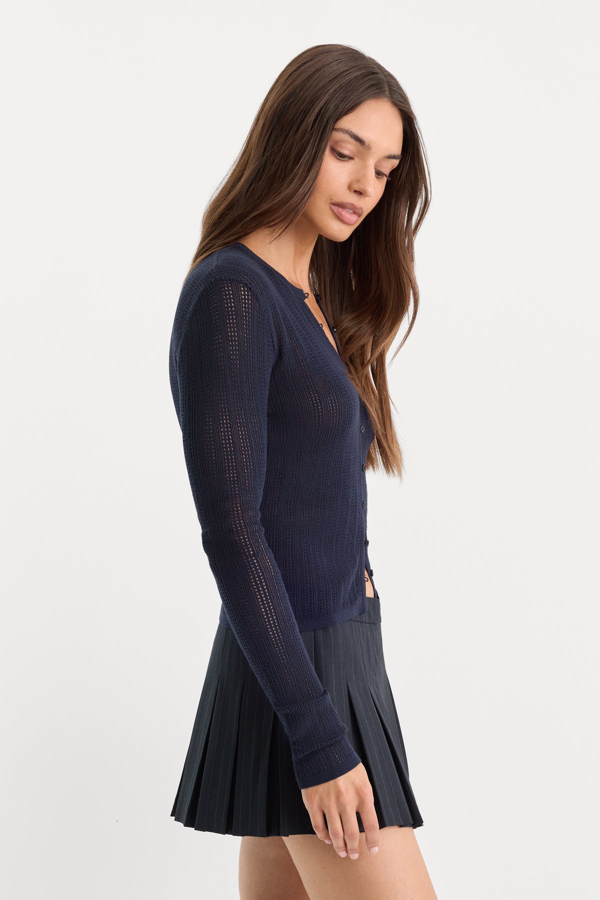 THE OPEN KNIT CARDIGAN | MIDNIGHT BLUE
