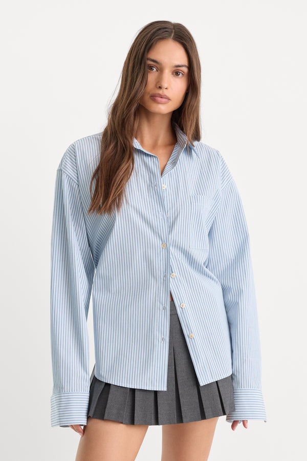 THE POPLIN EASY SHIRT | SUMMER SKY STRIPE