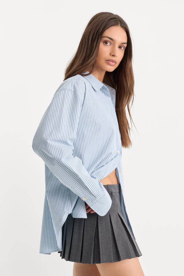THE POPLIN EASY SHIRT | SUMMER SKY STRIPE