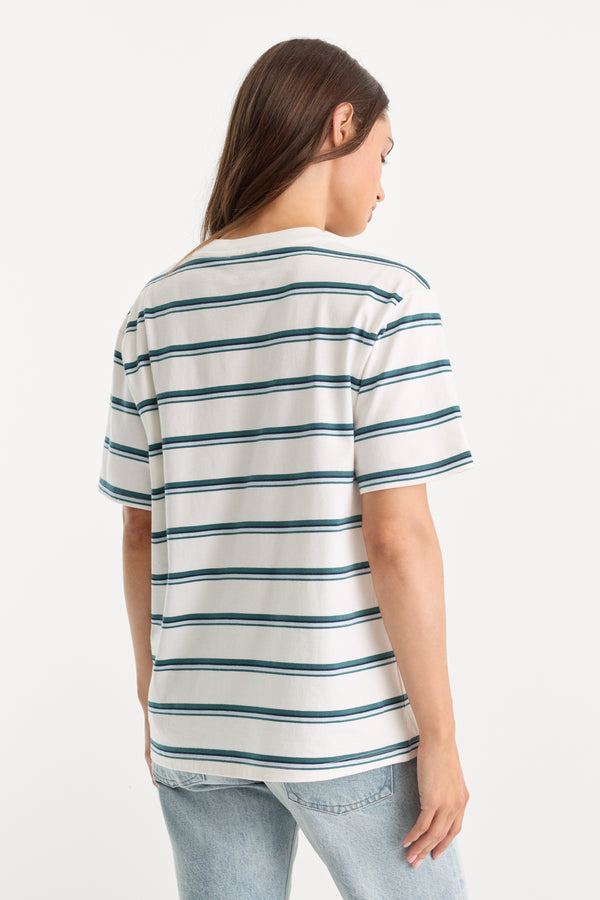 THE OVERSIZED TEE | HARBOR STRIPE CLOUD WHITE