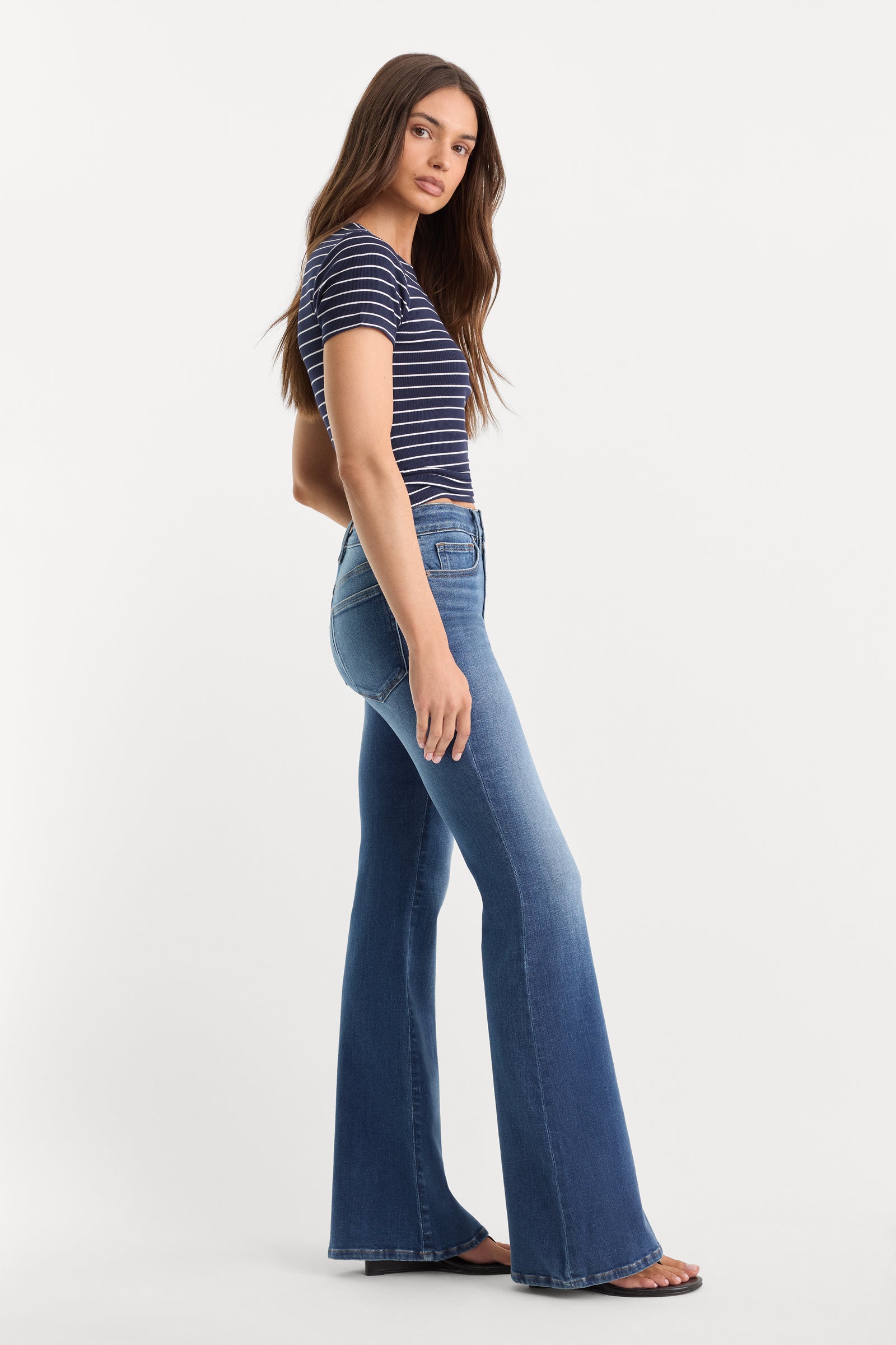 SOFT TECH GOOD LEGS FLARE JEANS | INDIGO1233