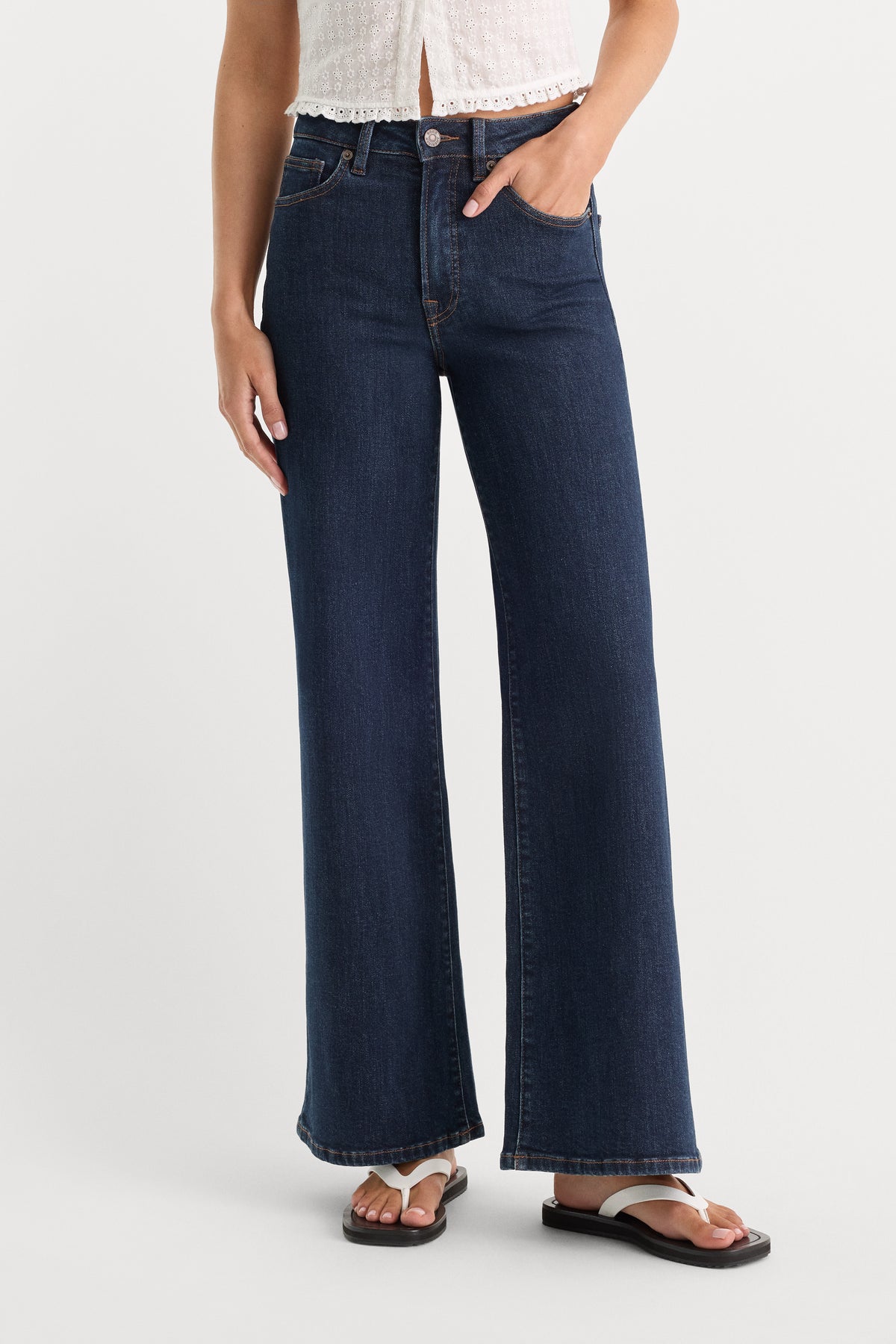 GOOD WAIST PALAZZO ANKLE JEANS | INDIGO1231