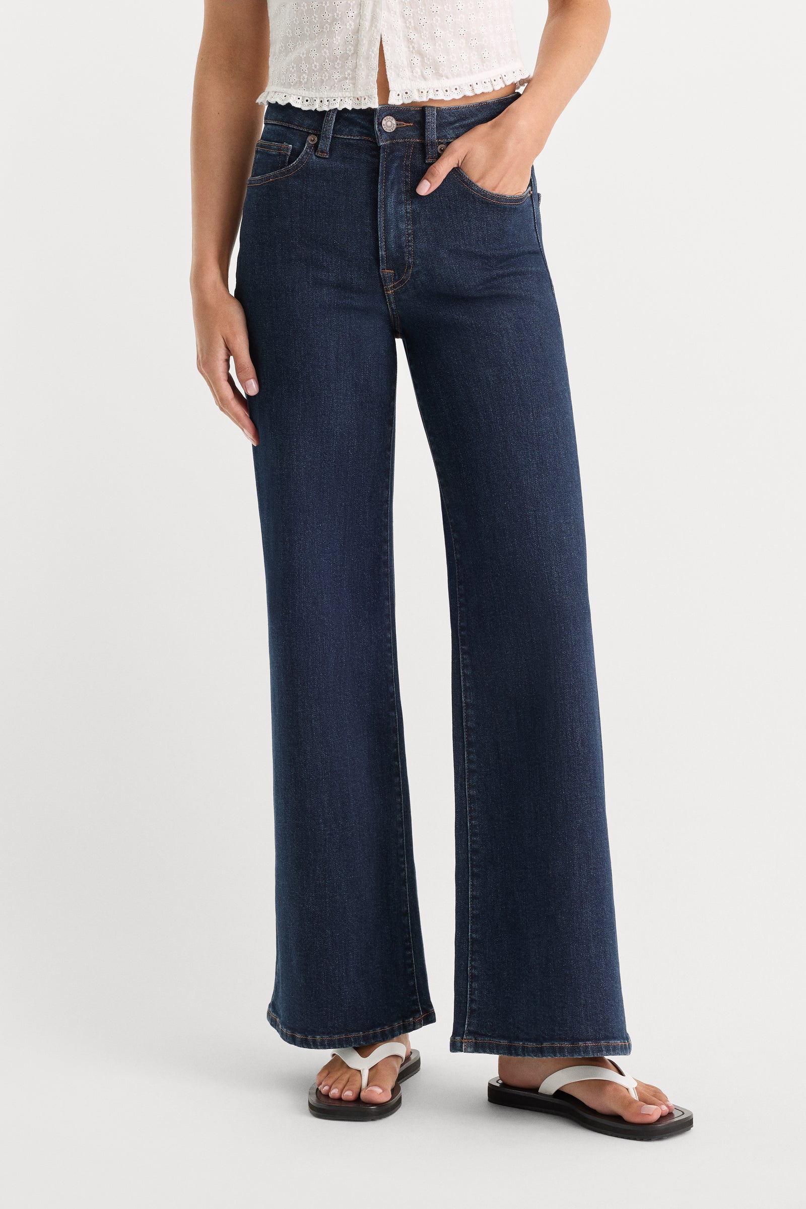 GOOD WAIST PALAZZO ANKLE JEANS | INDIGO1231