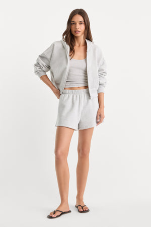THE ZIP UP SWEATSHIRT | HEATHER GREY