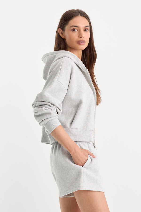 THE ZIP UP SWEATSHIRT | HEATHER GREY