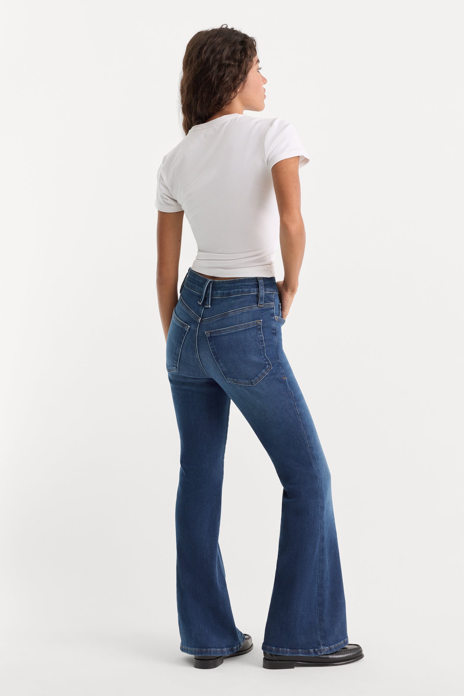 ALWAYS FITS GOOD PETITE FLARE JEANS | INDIGO1317
