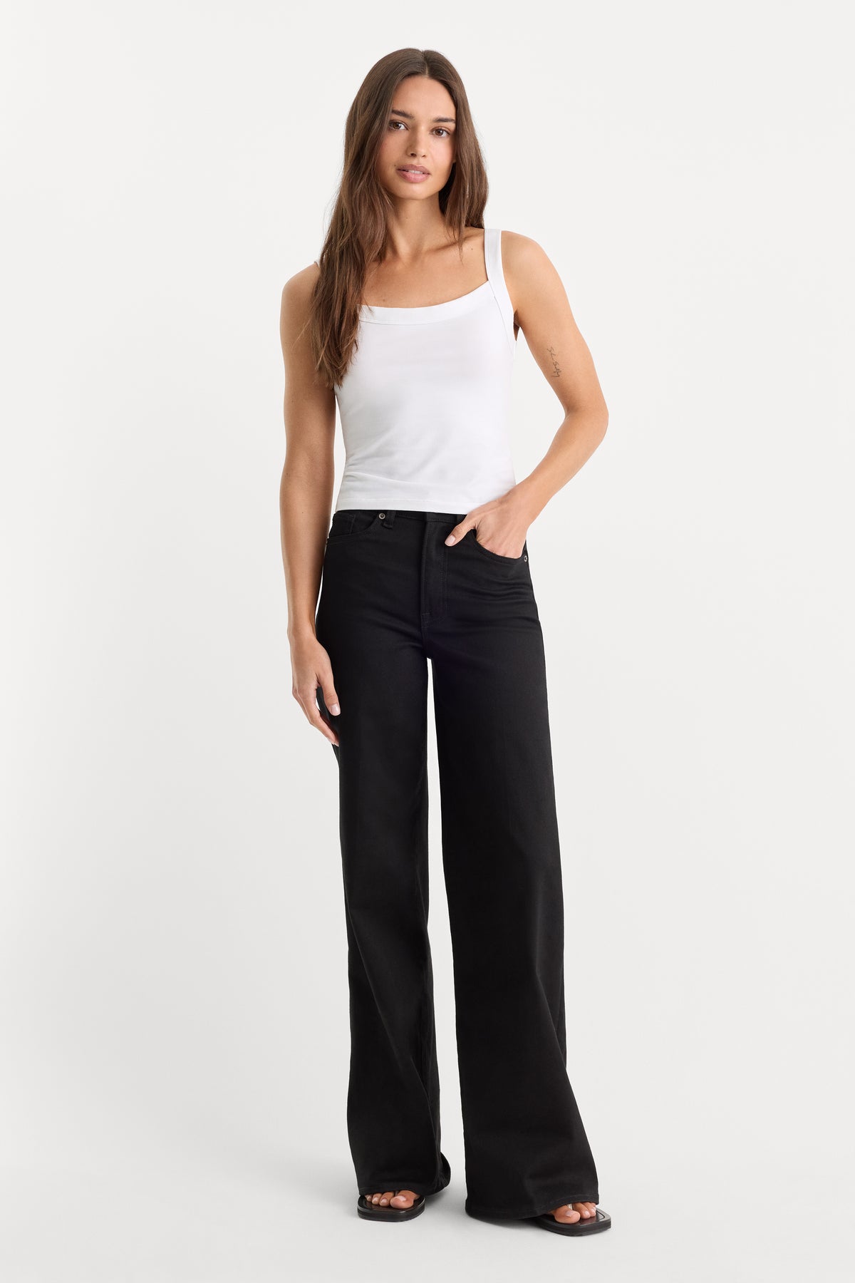 GOOD WAIST PALAZZO NEVER FADE JEANS | BLACK