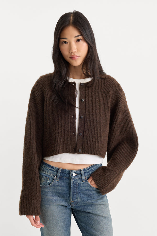 THE CHUNKY KNIT CARDIGAN | ESPRESSO