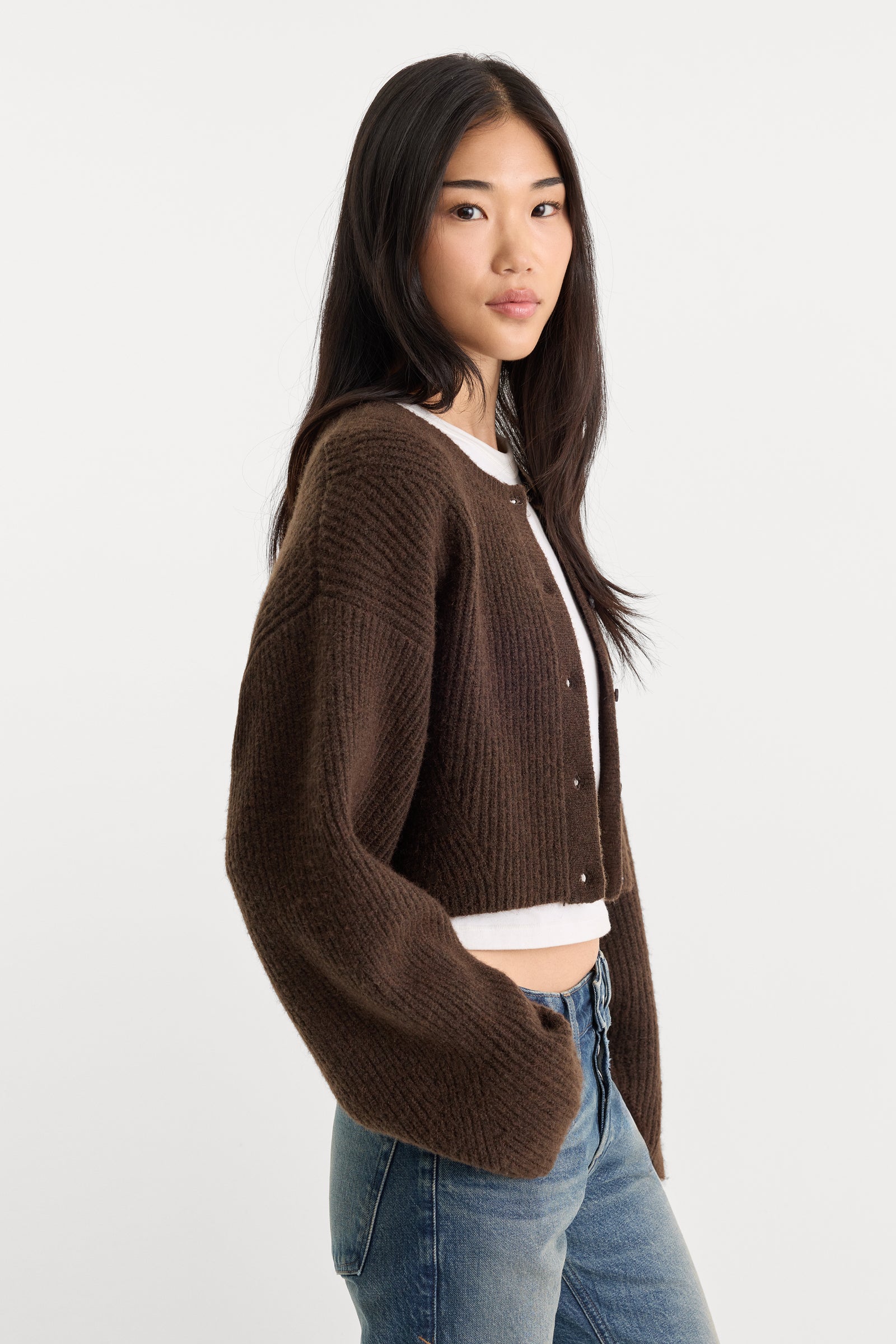 THE CHUNKY KNIT CARDIGAN | ESPRESSO