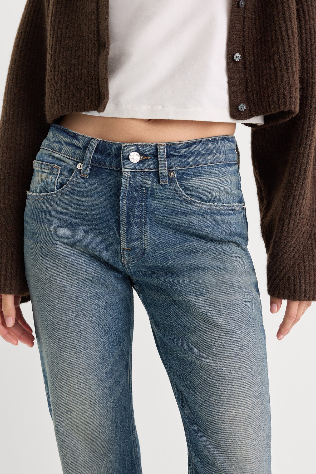 VINTAGE STRAIGHT ANKLE JEANS | INDIGO1282-4 | GOOD AMERICAN | MODEL_A
