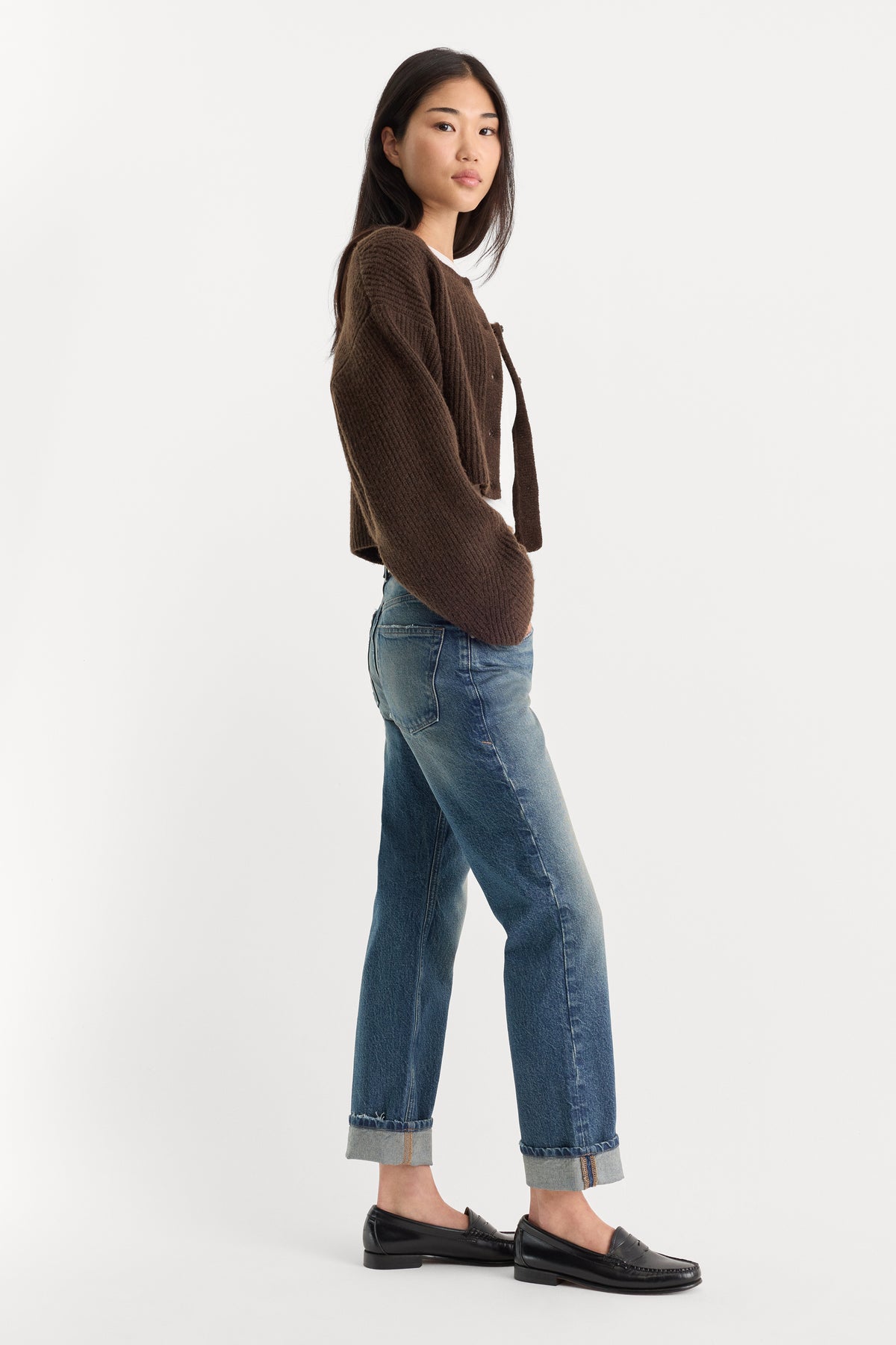 VINTAGE STRAIGHT ANKLE JEANS | INDIGO1282-3 | GOOD AMERICAN | MODEL_A