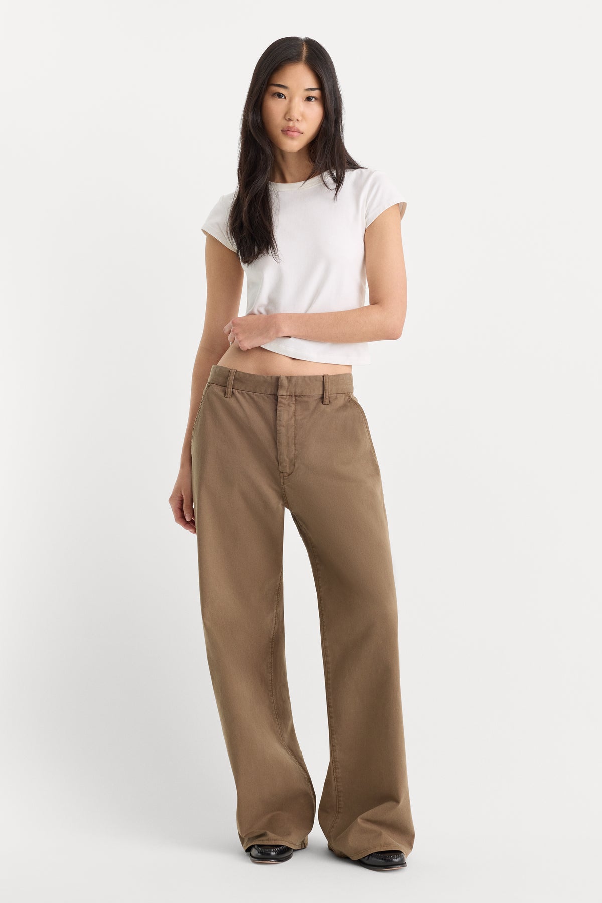 LOW SLUNG BAGGY TROUSER | TEA BARK-1 | GOOD AMERICAN | MODEL_A
