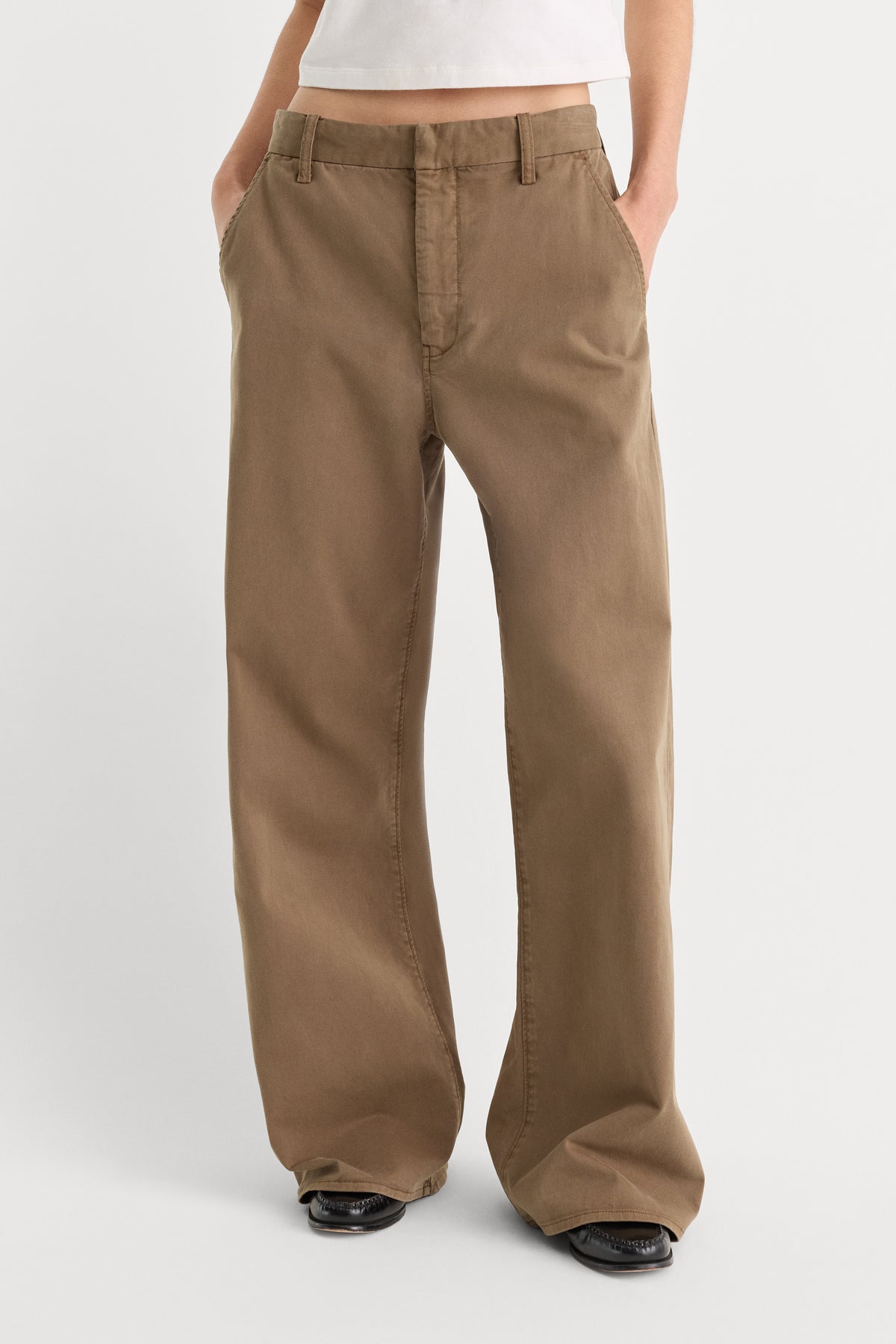 LOW SLUNG BAGGY TROUSER | TEA BARK-5 | GOOD AMERICAN | MODEL_A