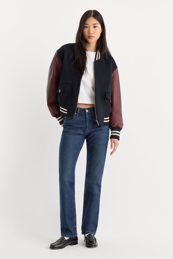 THE TEAM VARSITY JACKET | NEW NAVY002