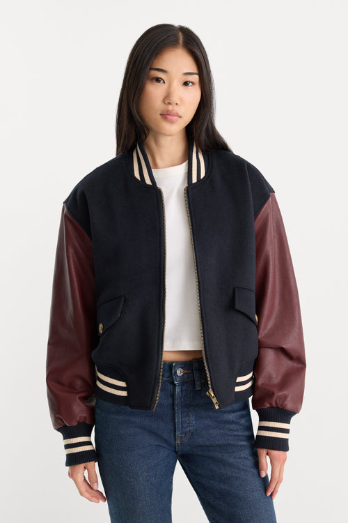 THE TEAM VARSITY JACKET | NEW NAVY002