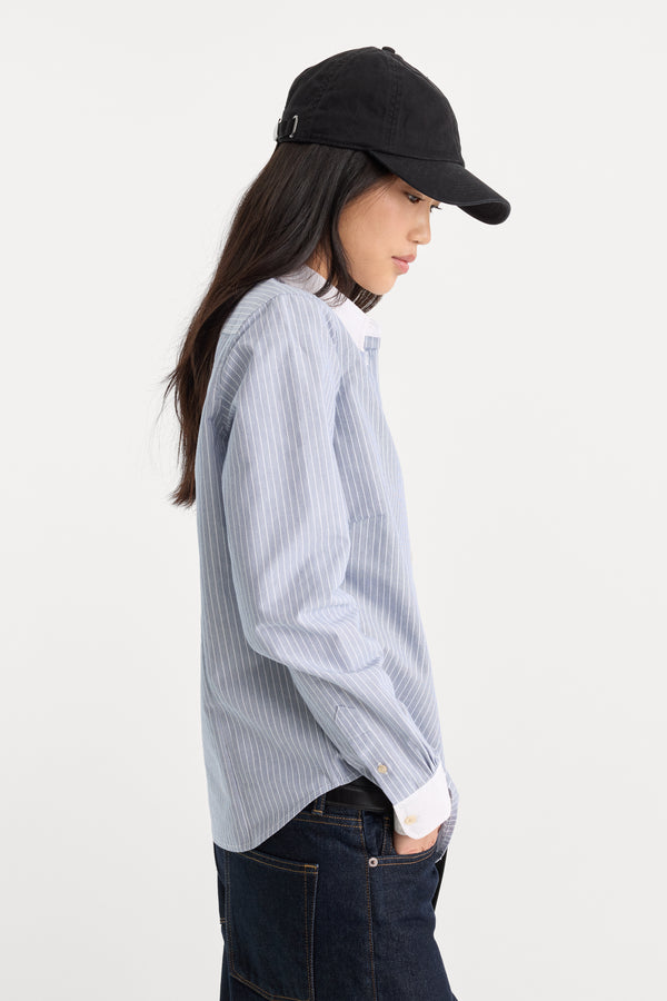 THE OXFORD CONTRAST SHIRT | SLATE BLUE STRIPE