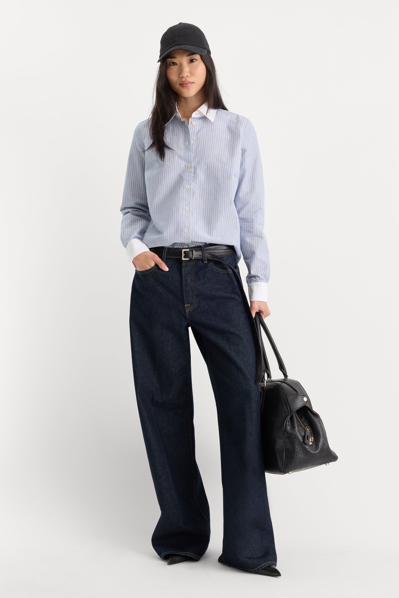 THE OXFORD CONTRAST SHIRT | SLATE BLUE STRIPE