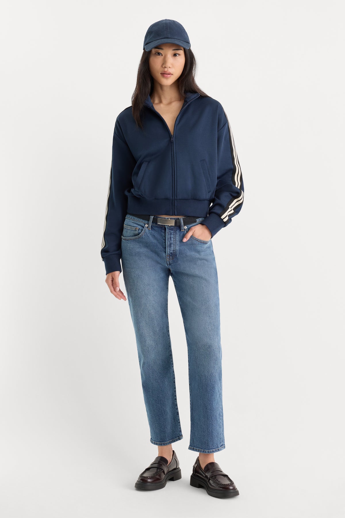 THE TRACK JACKET | NEW NAVY-3 | GOOD AMERICAN | MODEL_A