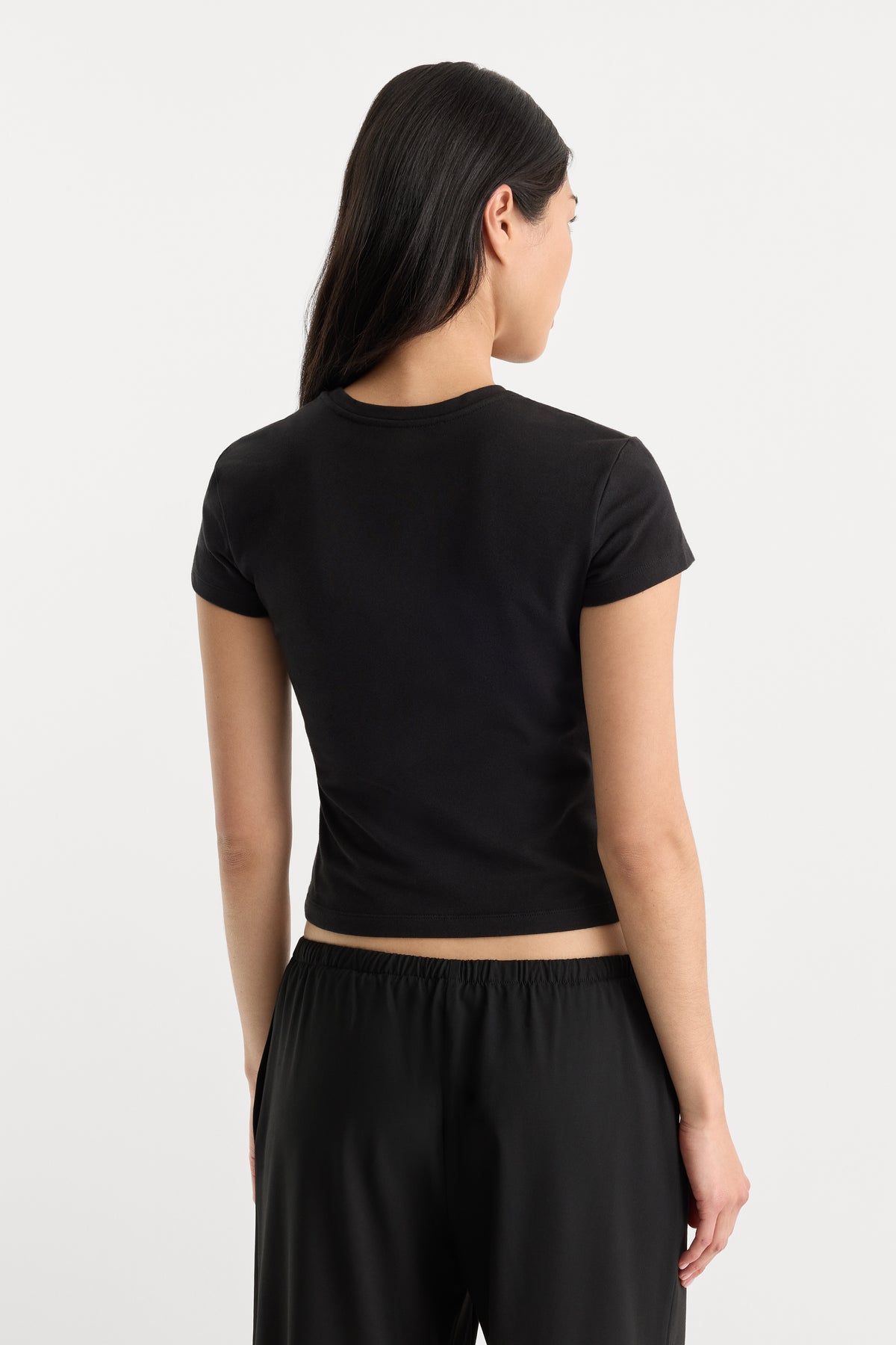 THE CAP SLEEVE TEE | BLACK001-3 | GOOD AMERICAN | MODEL_A