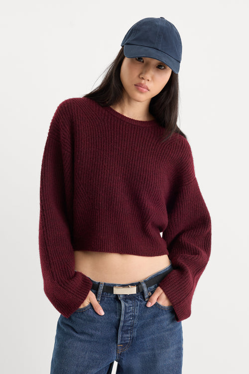 THE CHUNKY KNIT SWEATER | BERRY NOIR