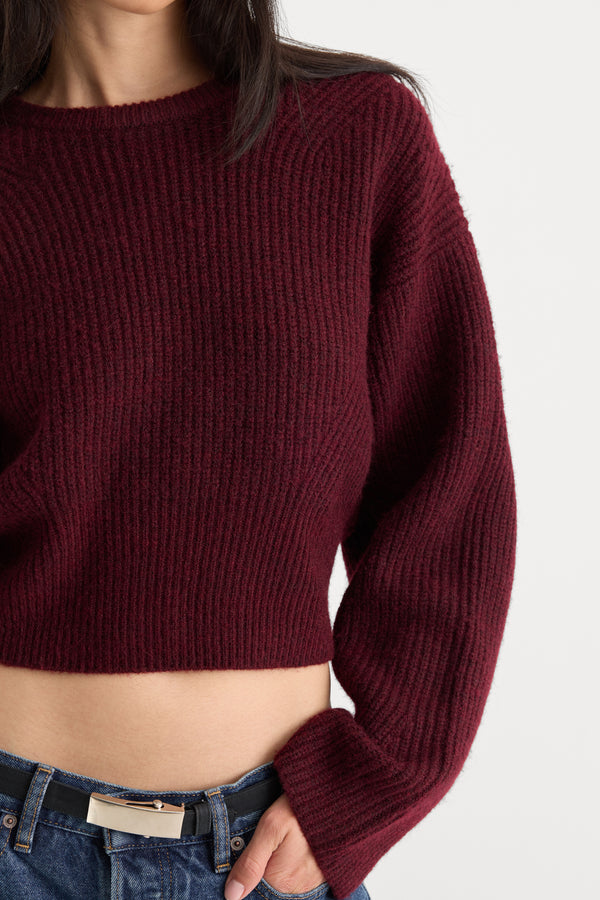 THE CHUNKY KNIT SWEATER | BERRY NOIR