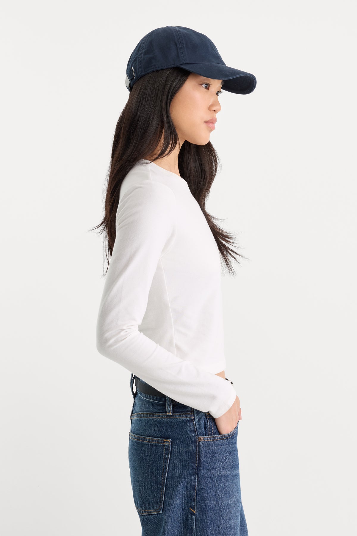 THE LONG SLEEVE BABY TEE | WHITE-2 | GOOD AMERICAN | MODEL_A